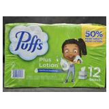 Puff's Plus Lotion facial tissue 12 cube boxes