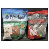 40oz Blue Buffalo Nudges dog treats & 48oz beef