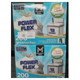 2- Power Flex 13 gallon trash bags 200 count each