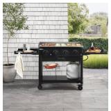 4-Burner Propane Gas Griddle w/ Cover, UNTESTED,