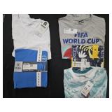 Men's size Small shirts and size Medium shirts.