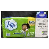 12 boxes Puffs plus lotion tissues & 12-25 ct
