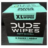 400ct. Box of XL Flushable Dude Wipes