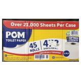 45 rolls Pom toilet paper