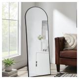 22' x 67' Metal Arch Floor Easel Mirror, Black,