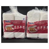 2- Hefty Supreme hinged lid containers 125 each