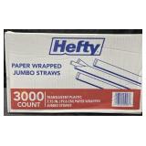 3,000 Hefty paper wrapped jumbo straws