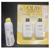 Supergoop Sunscreen Spray, 2 bottles of Olay