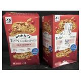 2 boxes of Nonnies thin cranberry almond crisps