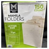150ct. Box of Letter Sized Manila Folders