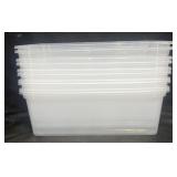 10 clear storage containers with no lids
