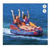 WOW Sports Max Vibes 2 Person Towable with Rope,