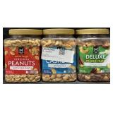 34.5 oz extra large peanuts, 33 oz whole cashews