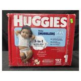 192 Huggies size 1 little snugglers Plus