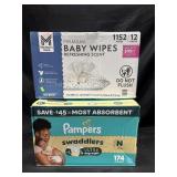 Pampers swaddlers size N 174 diapers. Premium