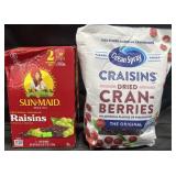 60oz Sun Maid raisins & 48oz Ocean Spray Craisins