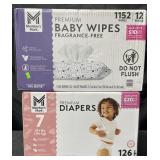 126 premium size 7 diapers & 1,152 premium baby