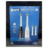 2 Oral-B Pro Battery cross action tooth brushes,