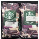 2-40oz Starbucks espresso dark roast whole bean
