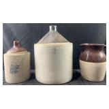 2 antique stoneware jugs & pitcher, Western