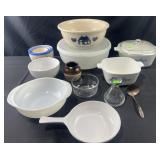 Group of bakeware, Pyrex, bowls and more
