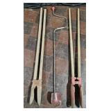 Post hole digger. 2 modern and 1 vintage manual