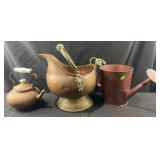 Antique copper and brass helmet-style coal