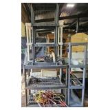 2 Plastic Shelves. Narrow 4 tier black shelf.