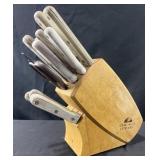 14 pc Chicago Cutlery knife set with wood holder