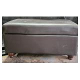 Leather Ottoman w/ storage. 32x16x17'