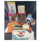 Group of holiday decorative accessories, banners,