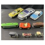 Group of toy cars & trains