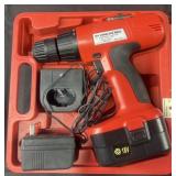 18V cordless drill, charger, bits & case