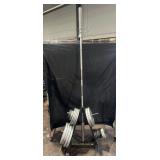 Weight bar, free weights and stand