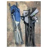 Two folding lawn chairs