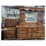 Chest of drawers w/ mirror and night stand.