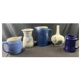 Group of decorated pottery and glass, Uhl and