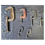 C-Clamps. 6 clamps different sizes