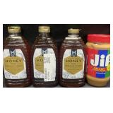 3-48oz wildflower honey & 48oz Jif creamy peanut
