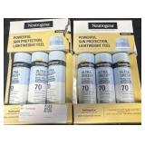 2- Neutrogena Sun screen 70 spf 3-pack 5oz per