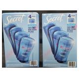 2- Secret Outlast deodorant 4 pack 2.6oz sticks