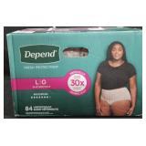 Depend for women protection underwear size Large