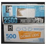 Translucent cups 2500 count. Clear dome lids 500