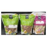2-32oz pecan halves & 32oz slices almonds