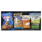 2lb 8oz Chex Mix, 20oz Utz mini twist pretzels,