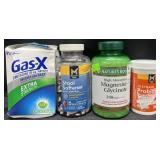 120 Gas-X softgels, 600 Stool softener softgels,