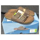 Mountain Sole Double Buckle Leather Sandals size