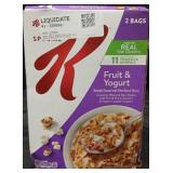 Kellogg fruit and yogurt 37 oz box cereal 2 bags.