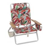 Beach Chair with Wooden Arm Rest