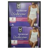 2- Total Protection women's underwear size Small